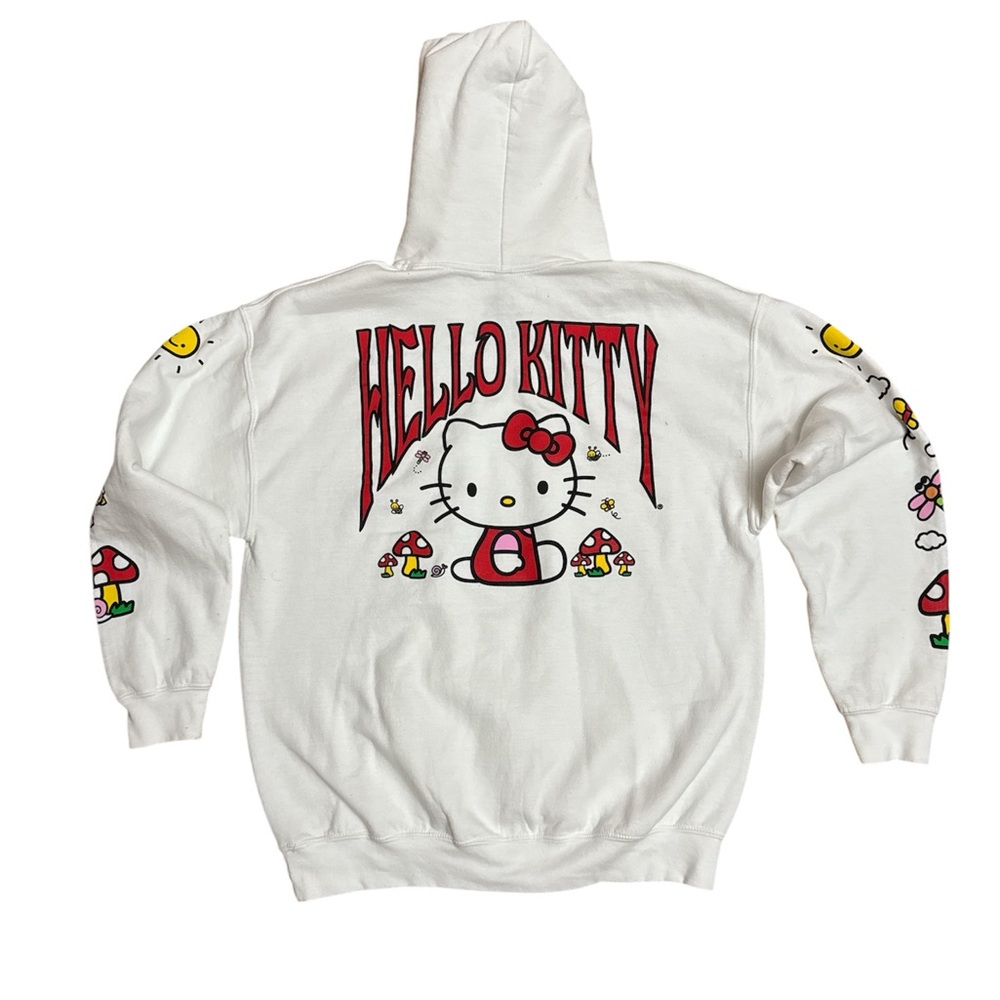 Hello Kitty White Graphic Hoodie Sweatshirt
